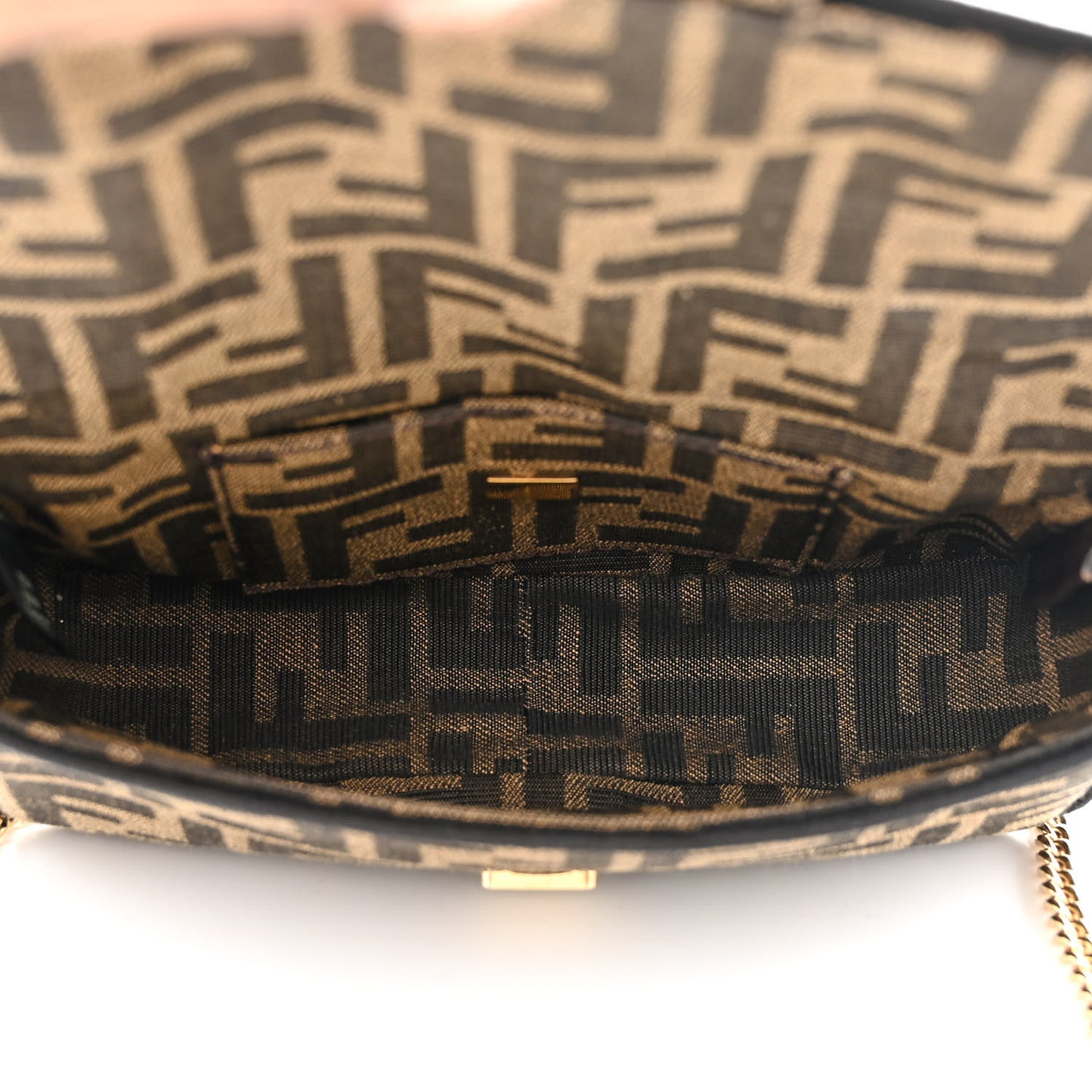 Fabric Jacquard FF 1974 Mini Baguette Tobacco Moro Black