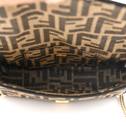 Fendi Fabric Jacquard FF 1974 Mini Baguette Tobacco Moro Black 5 of 13