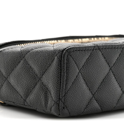 Chanel Caviar Quilted Top Handle Slim Vanity With Chain Black 9 of 10