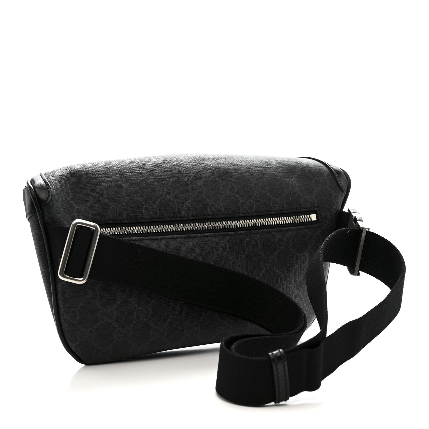 GG Supreme Monogram Textured Calfskin Retro Interlocking G Belt Bag Black