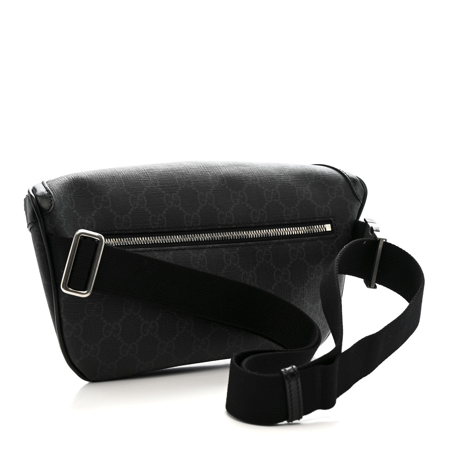 Gucci GG Supreme Monogram Textured Calfskin Retro Interlocking G Belt Bag Black 3 of 10
