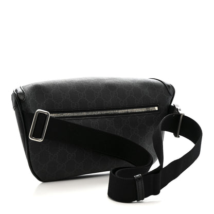 Gucci GG Supreme Monogram Textured Calfskin Retro Interlocking G Belt Bag Black 3 of 10