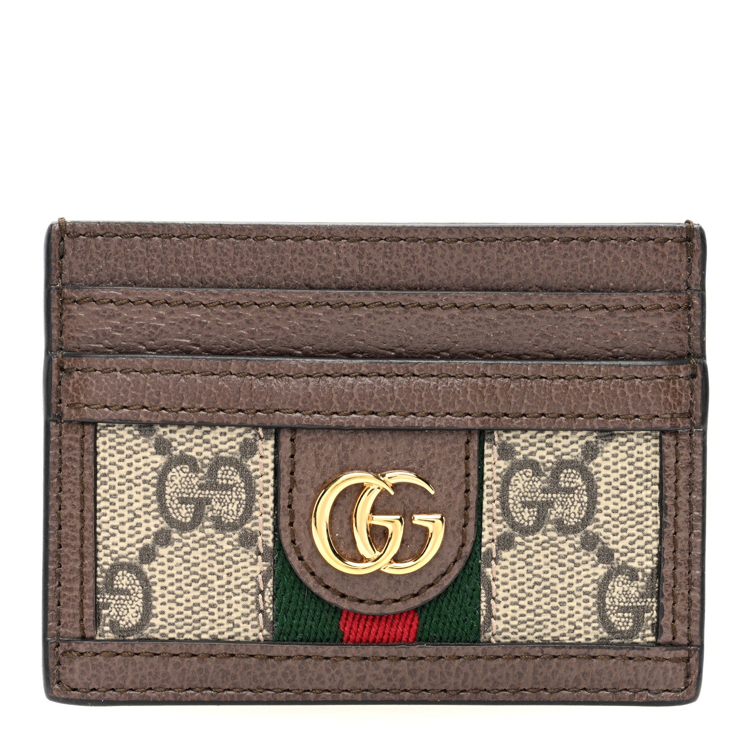 Gucci GG Supreme Monogram Ophidia Card Holder Brown 1 of 6