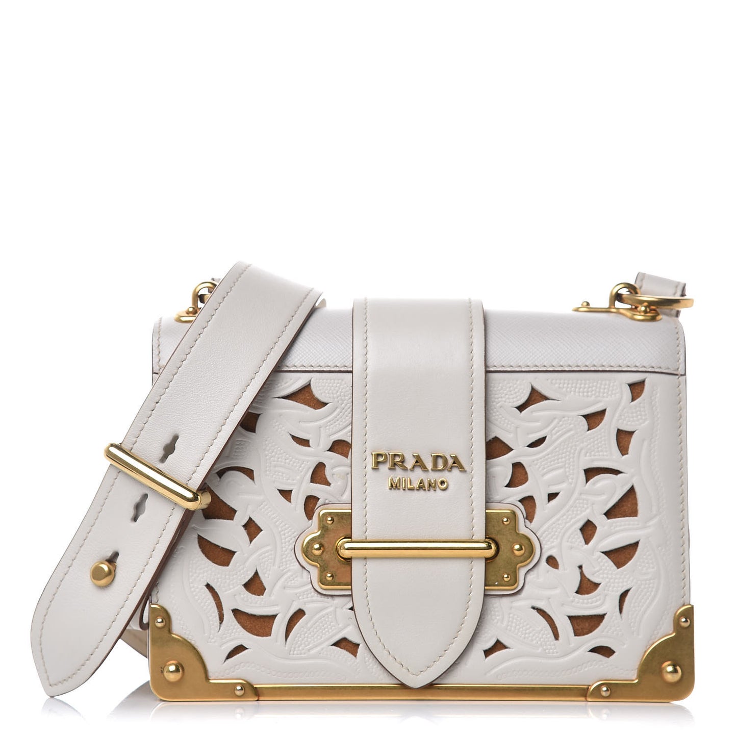 City Calf Saffiano Laser Cut Cahier Bag Talco