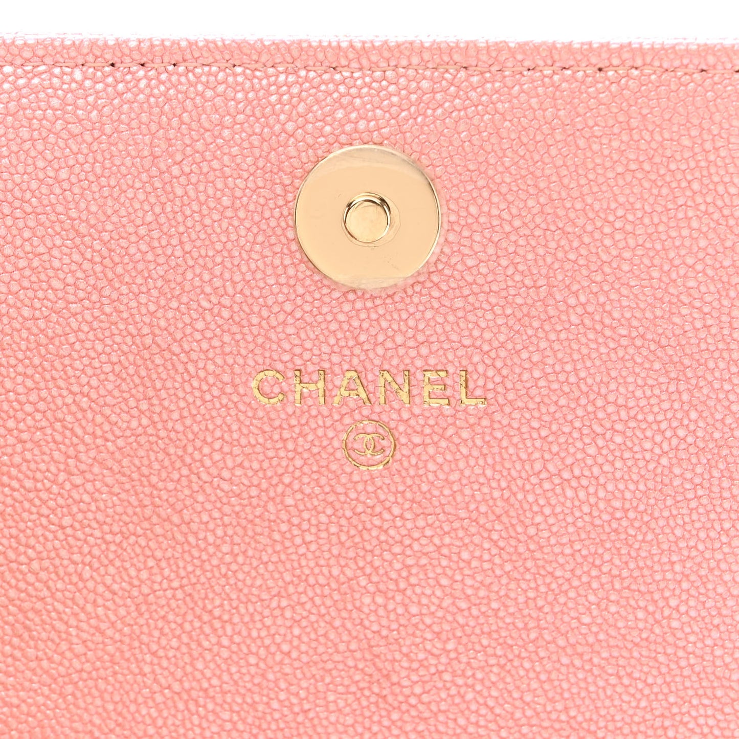 Iridescent Caviar Quilted Square Wallet On Chain WOC Rose Pink