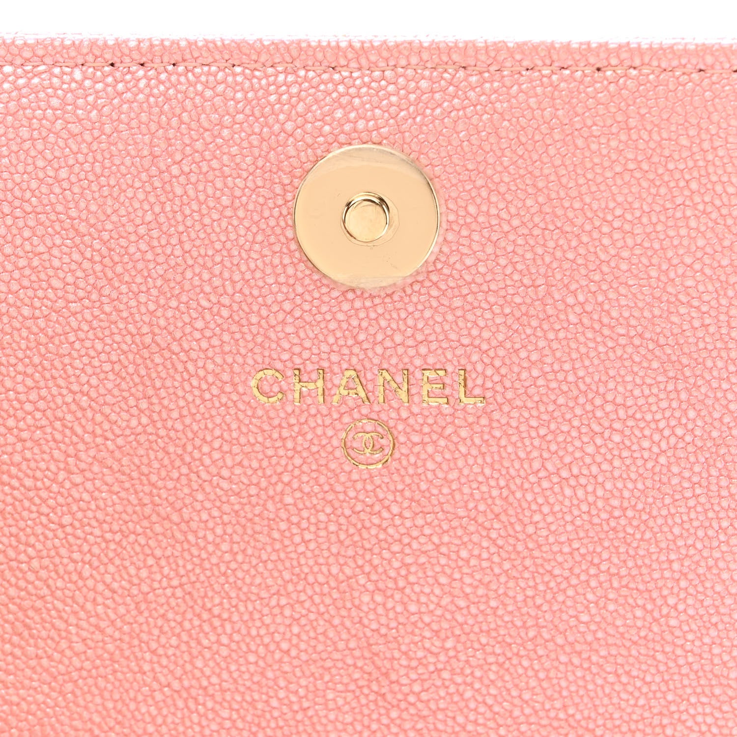 Chanel Iridescent Caviar Quilted Square Wallet On Chain WOC Rose Pink 6 of 12