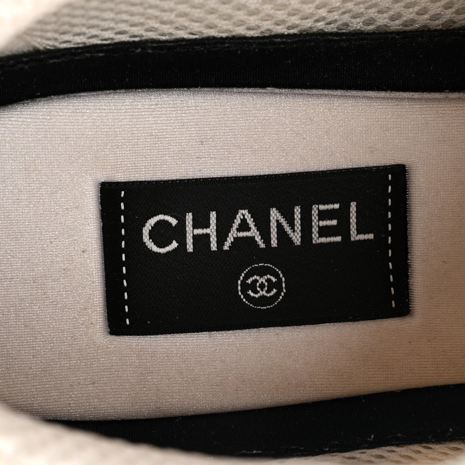 Chanel Calfskin Mesh Suede Mens CC Sneakers 45 White Black 7 of 11