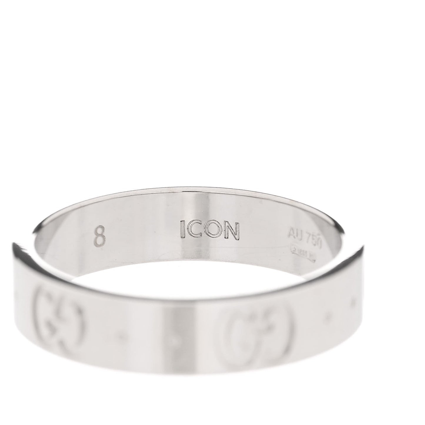 18K White Gold 4mm Icon Thin Band Ring 48 4.5