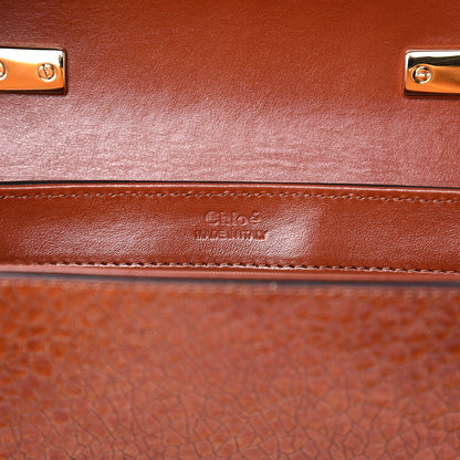 Chloe Patent Textured Shiny Calfskin Mini C Double Carry Sepia Brown 5 of 8