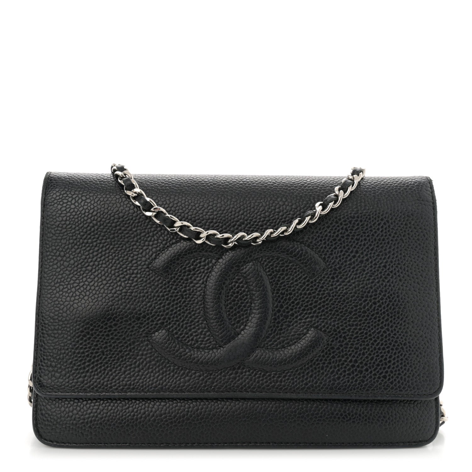 Chanel Caviar Timeless CC Wallet On Chain WOC Black 1 of 15