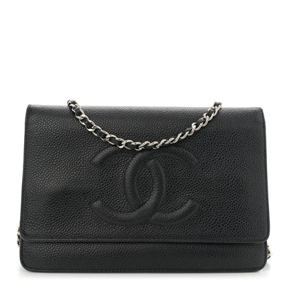 Chanel Caviar Timeless CC Wallet On Chain WOC Black 1 of 15
