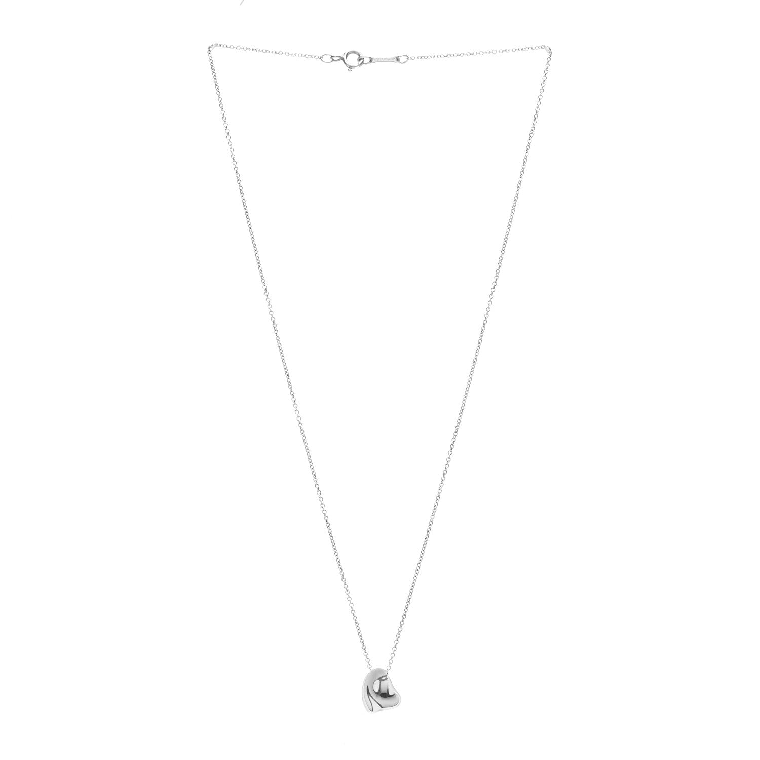 Tiffany Sterling Silver 11mm Elsa Peretti Full Heart Pendant Necklace 3 of 4