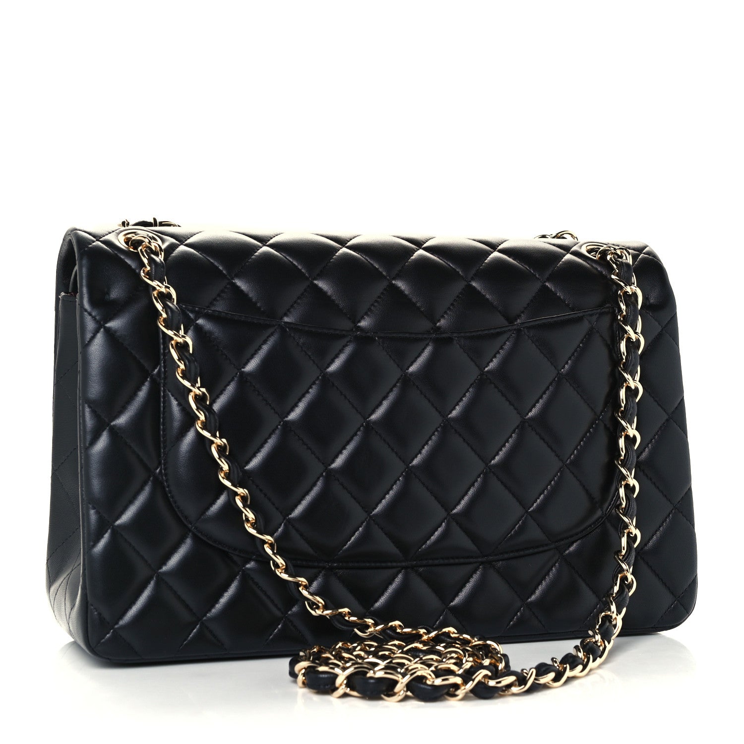 Chanel Lambskin Quilted Jumbo Double Flap Black 2 of 11