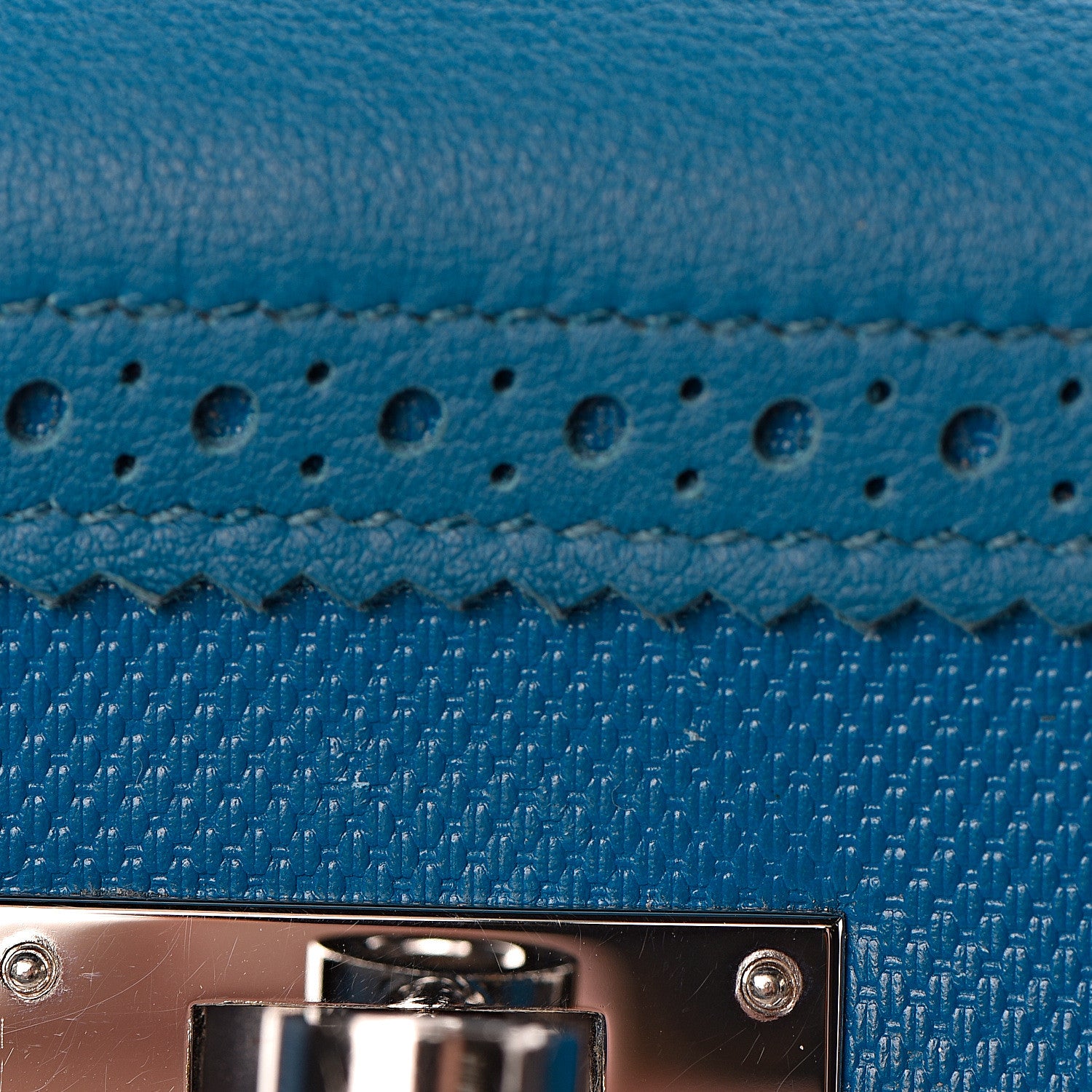 Hermes Swift Grain d'H Ghillies Kelly 35 Bleu Izmir 29 of 44