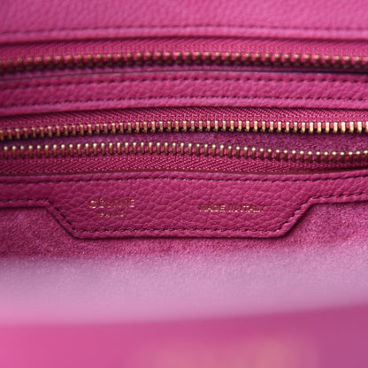 Celine Drummed Calfskin Micro Luggage Plum 12 of 14