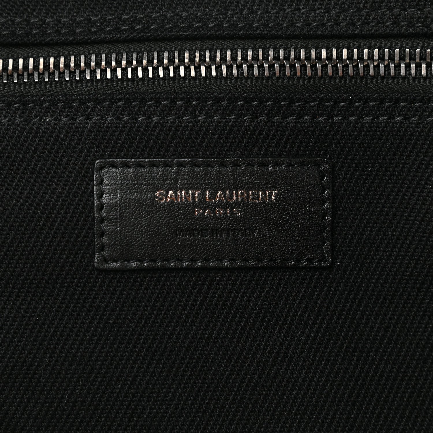 Saint Laurent Linen Calfskin Rive Gauche Tote Black 6 of 8