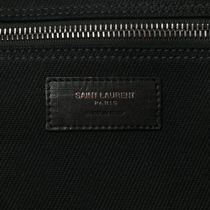 Saint Laurent Linen Calfskin Rive Gauche Tote Black 6 of 8