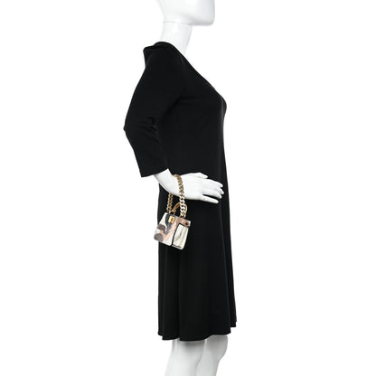 Fendi Glazed Fabric FF Bikini Girls Inlay Nano Peekaboo Maxi Handle Satchel Bianco Perla Multicolor 2 of 11