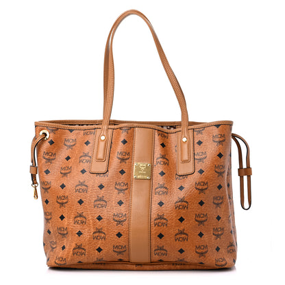 MCM Visetos Medium Liz Reversible Shopper Tote Cognac 1 of 15