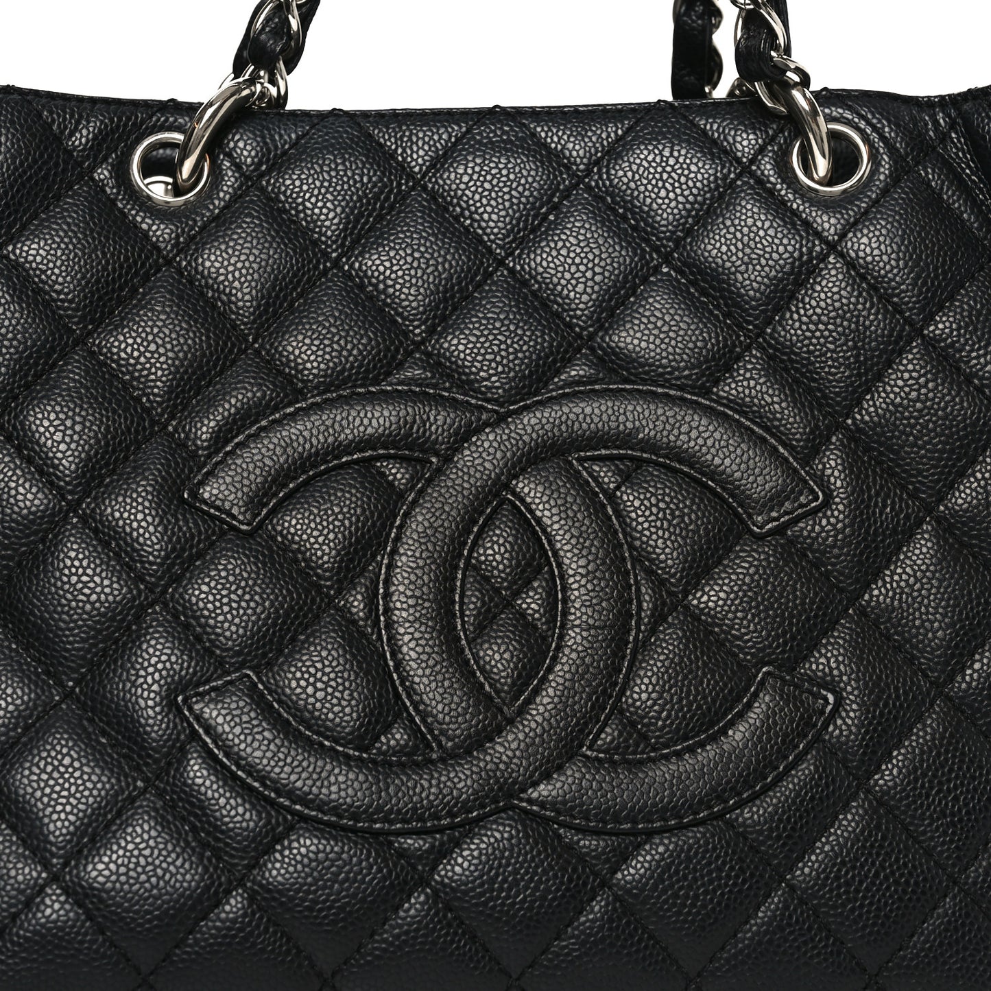 Caviar Quilted Grand Shopping Tote GST Black  Black