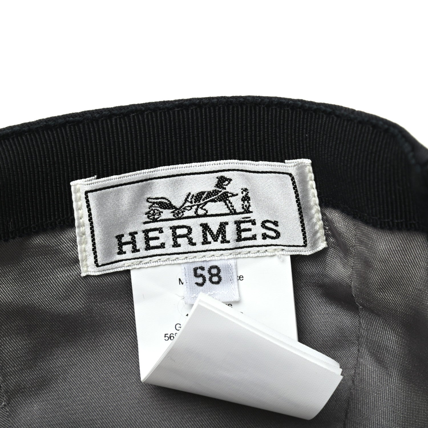 Hermes Cotton Viscose Hat 58 Black 6 of 6
