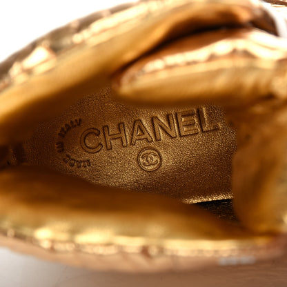 Chanel Metallic Calfskin Crocodile Embossed Cocodile High Top Sneakers 39 Gold 8 of 11