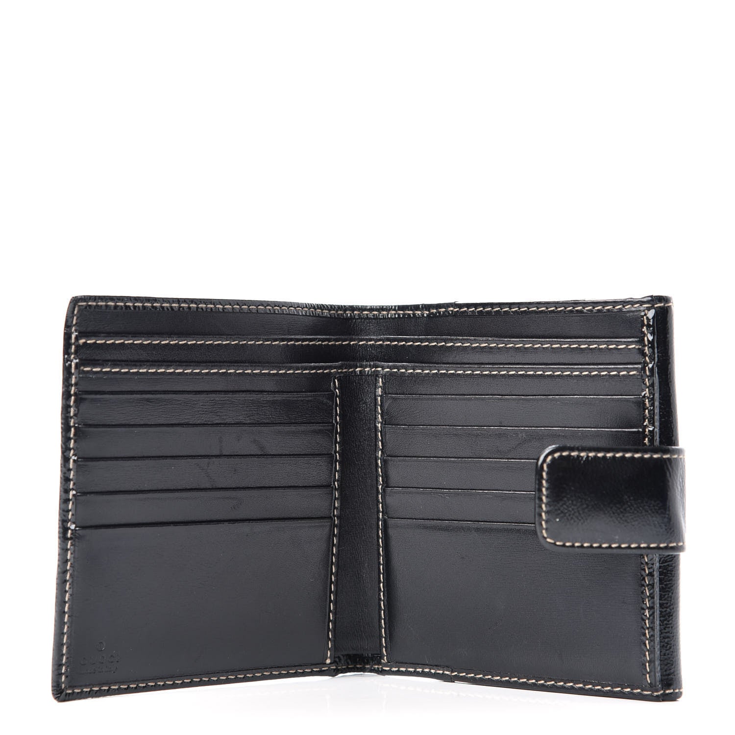 Gucci Patent Calfskin Compact Britt Wallet Black 5 of 7