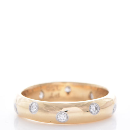 Tiffany 18K Yellow Gold Platinum Diamond Etoile Band Ring 49 5 1 of 7