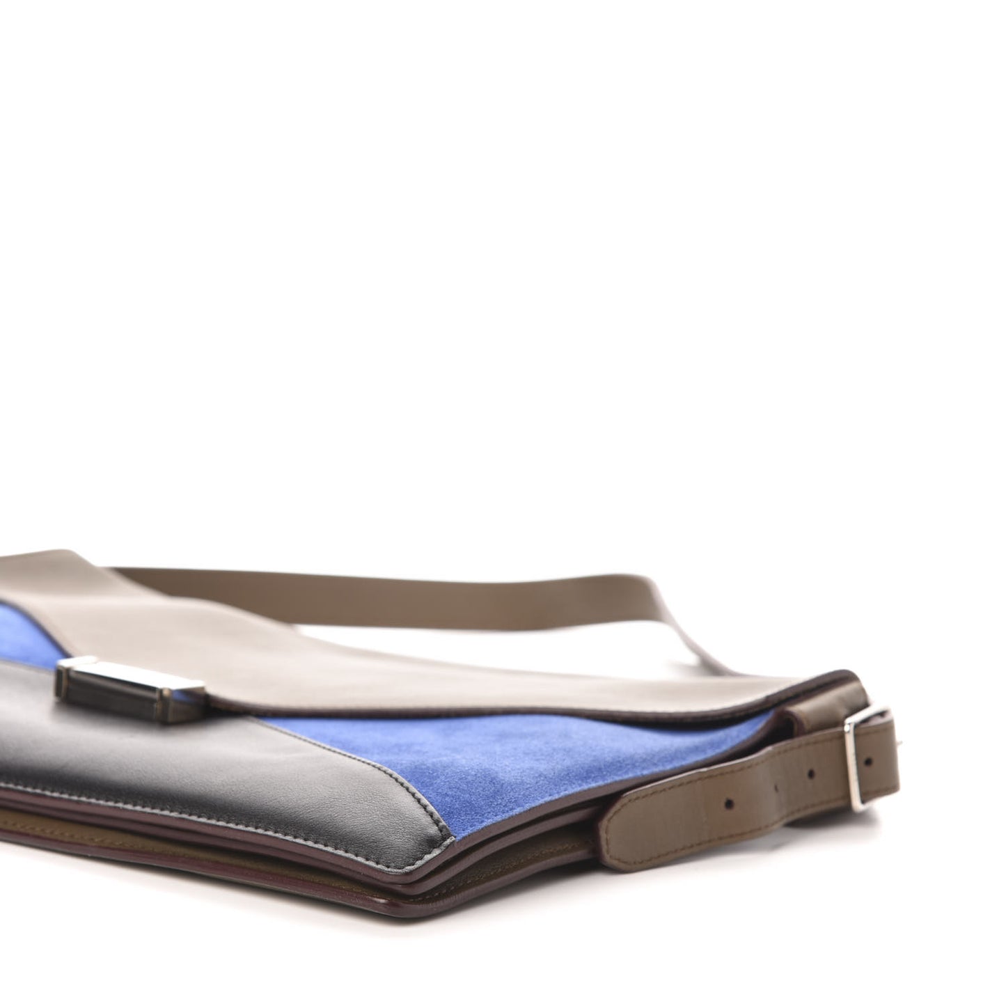 Smooth Calfskin Suede Medium Tri-Color Diamond Shoulder Bag Multi