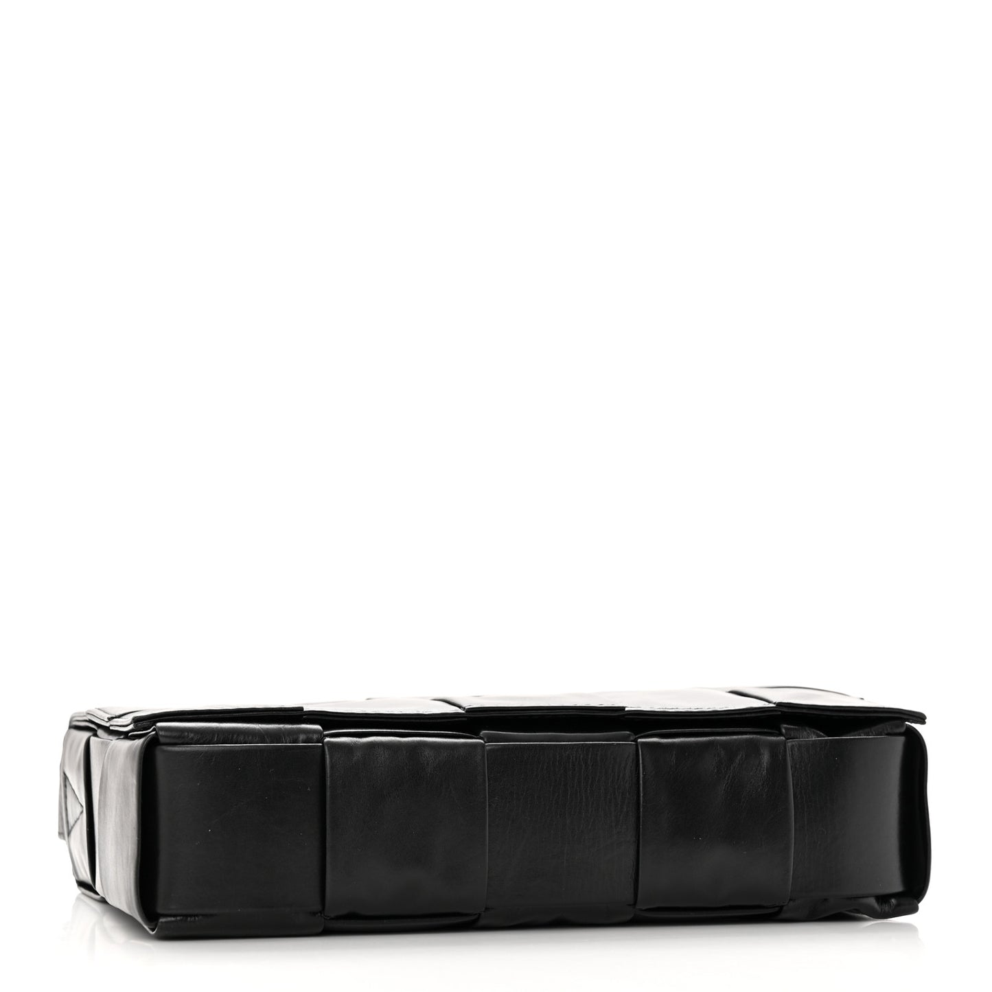 Paper Calfskin Maxi Intreccio Cassette Crossbody Bag Black