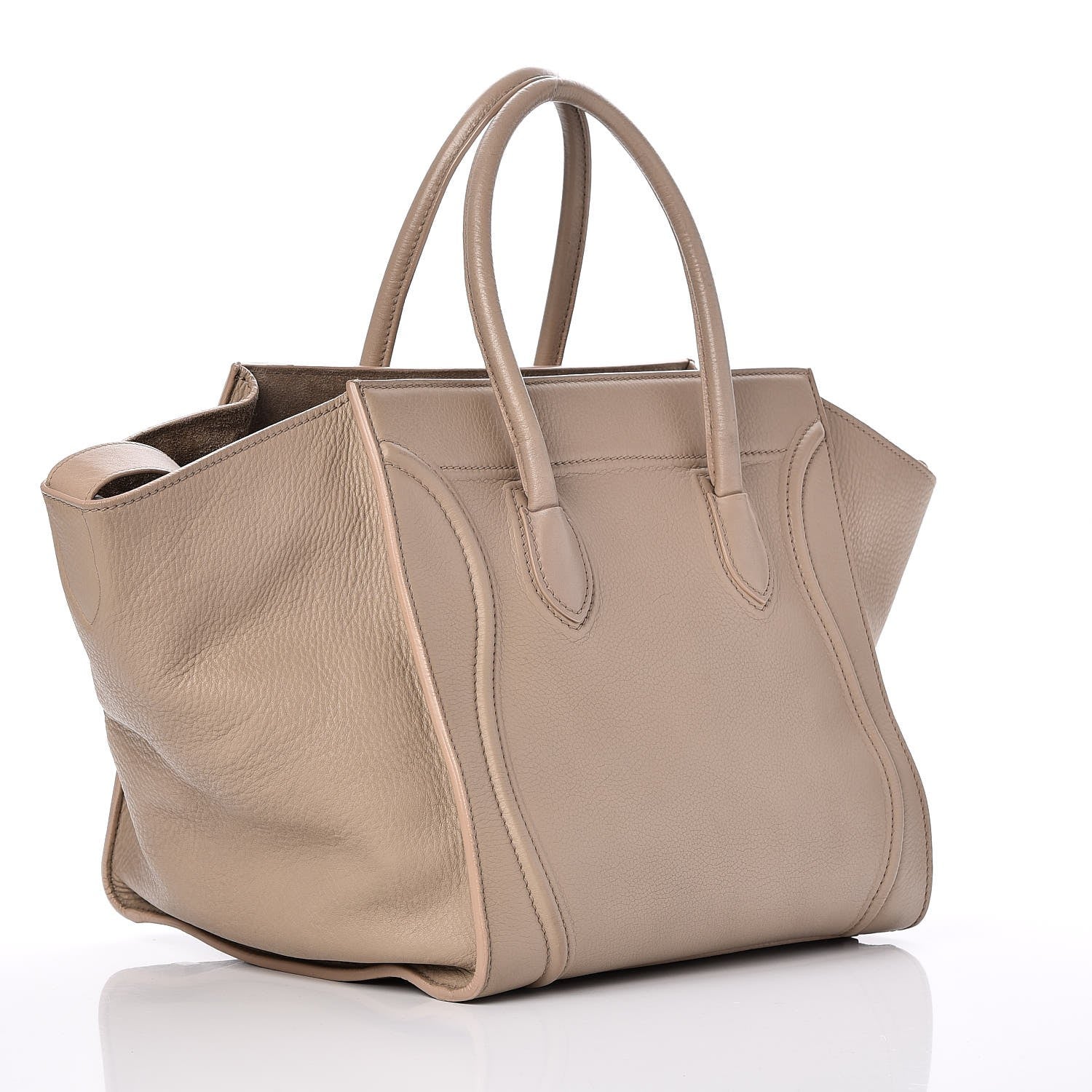 Celine Supple Calfskin Medium Phantom Luggage Beige 3 of 8