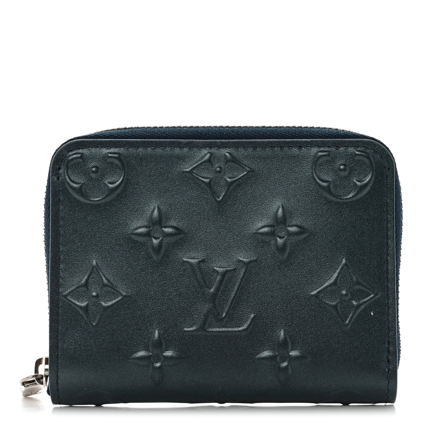 Calfskin Debossed Monogram Zippy Coin Purse Blue