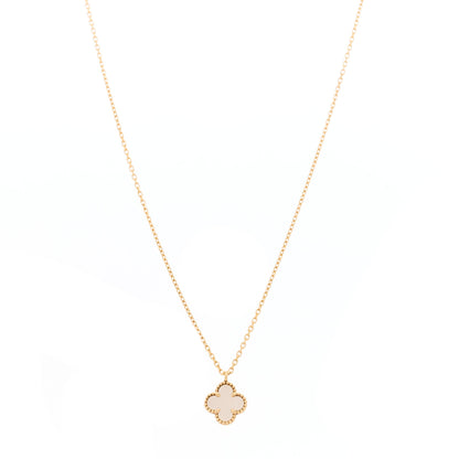 Van Cleef & Arpels 18K Yellow Gold Mother of Pearl Sweet Alhambra Pendant Necklace 1 of 5