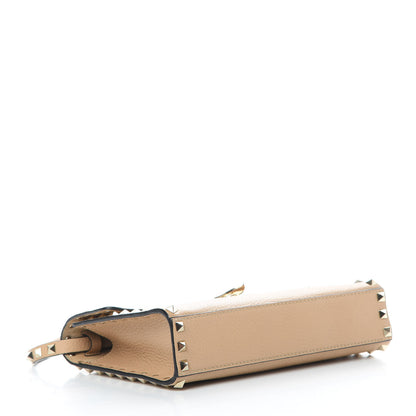 Valentino Garavani Pebbled Calfskin Medium Rockstud Flip Lock Crossbody Bag Camel Rose 4 of 16