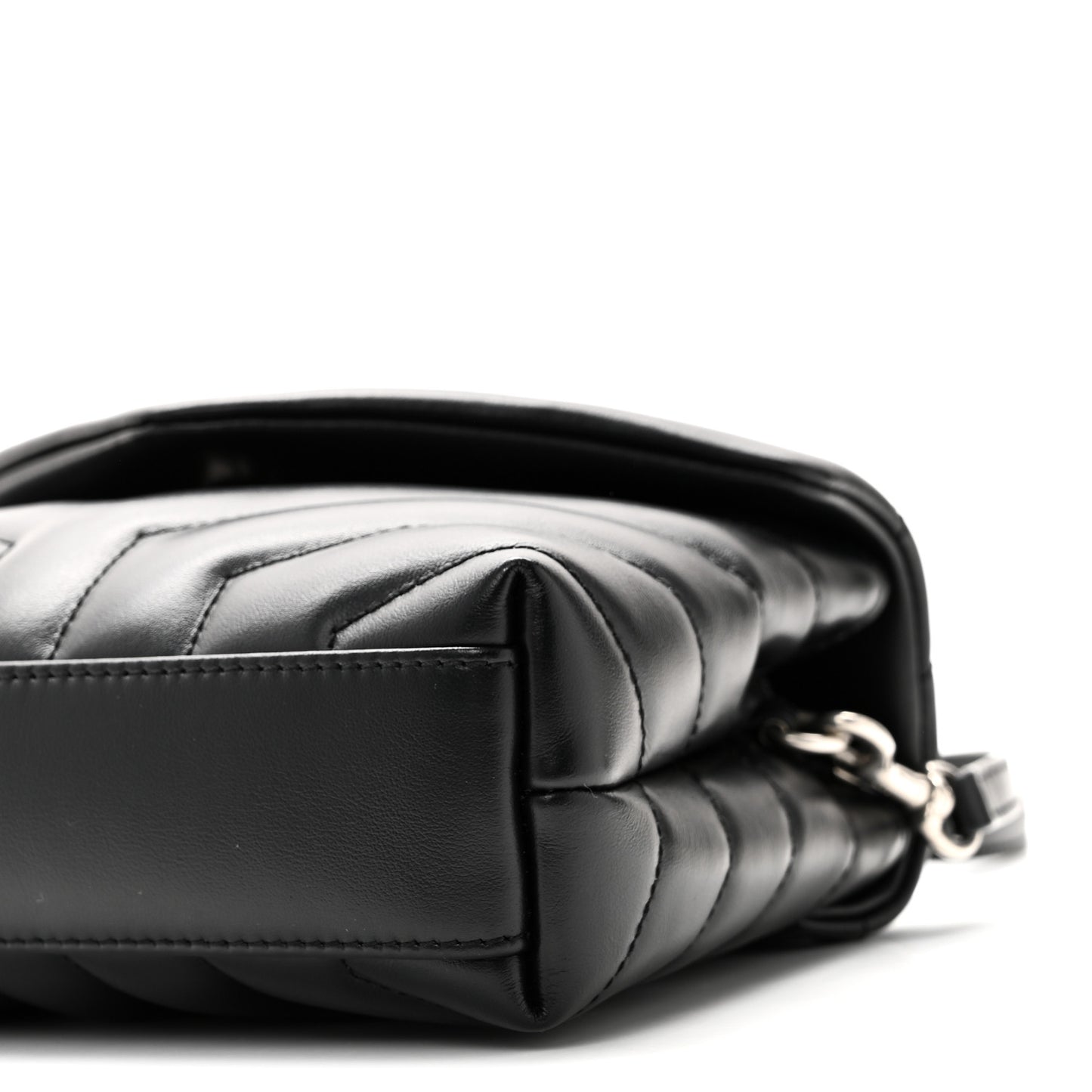 Calfskin Y Quilted Monogram Toy Loulou Crossbody Bag Black