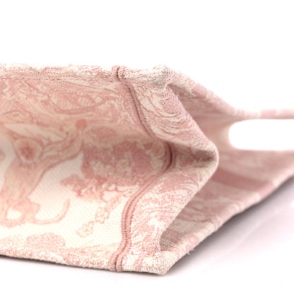 Christian Dior Canvas Embroidered Large Dioriviera Toile De Jouy Reverse Book Tote Rose 9 of 9