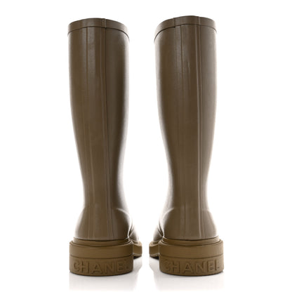 Chanel Caoutchouk CC High Boots 39 Dark Beige 5 of 8
