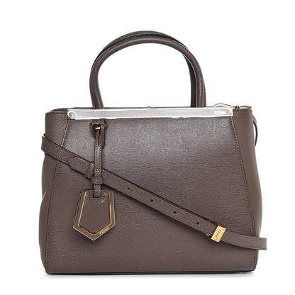 Fendi Vitello Elite Flamingo Petite 2Jours Tote Seppia 1 of 9