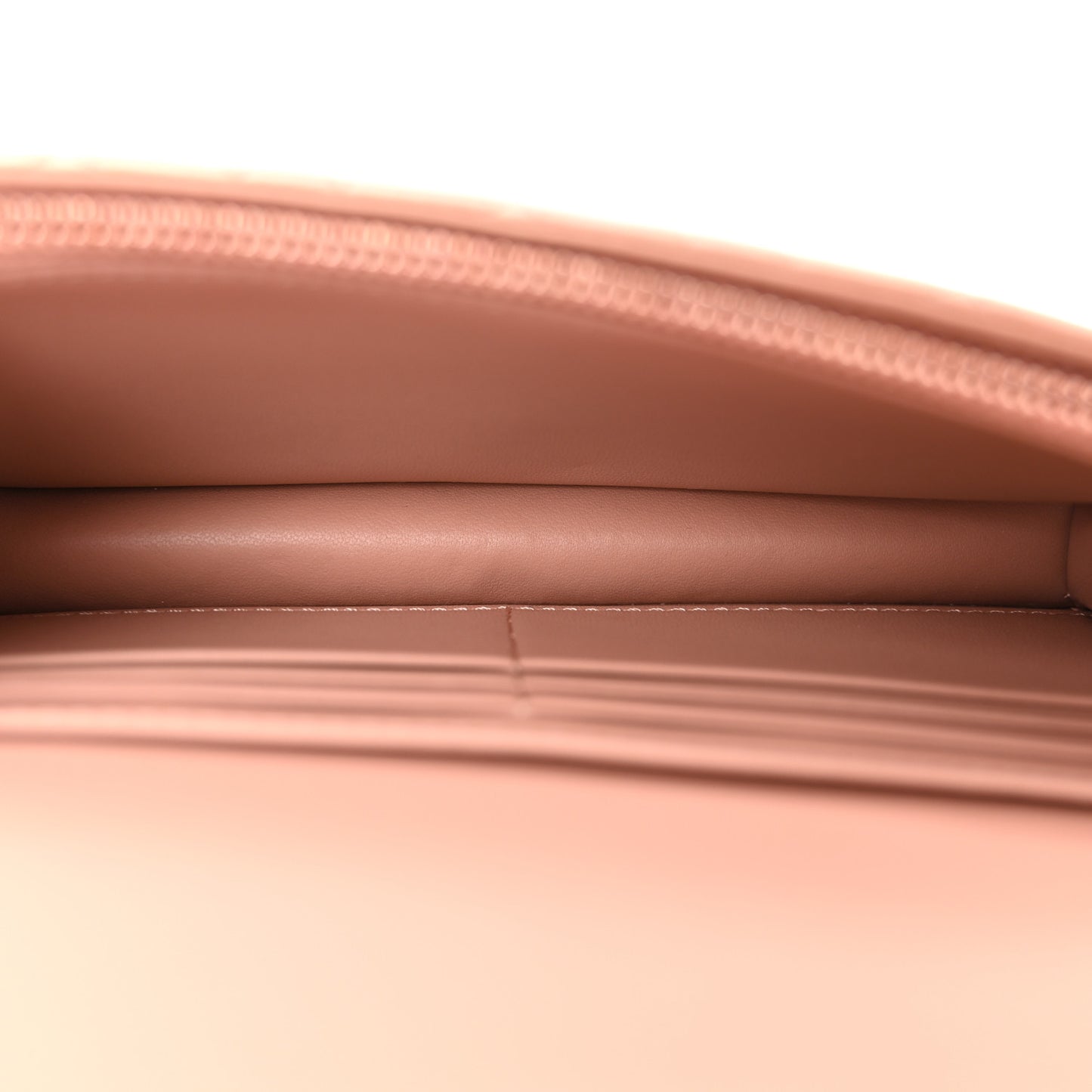 Iridescent Metallic Lambskin Cannage Caro Pouch with Chain Pink