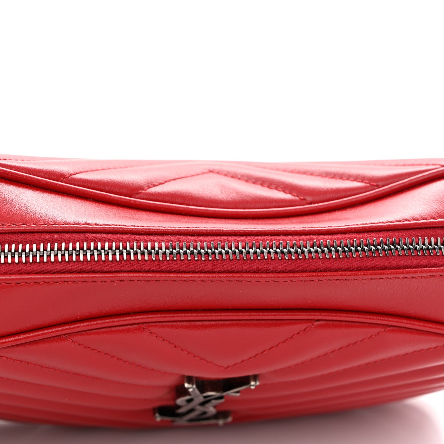 Saint Laurent Calfskin Matelasse Monogram Lou Camera Bag Red 11 of 14
