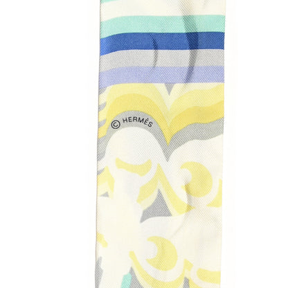 Hermes Silk Brides De Gala Shadow Twilly Gris Jaune Soufre 4 of 4