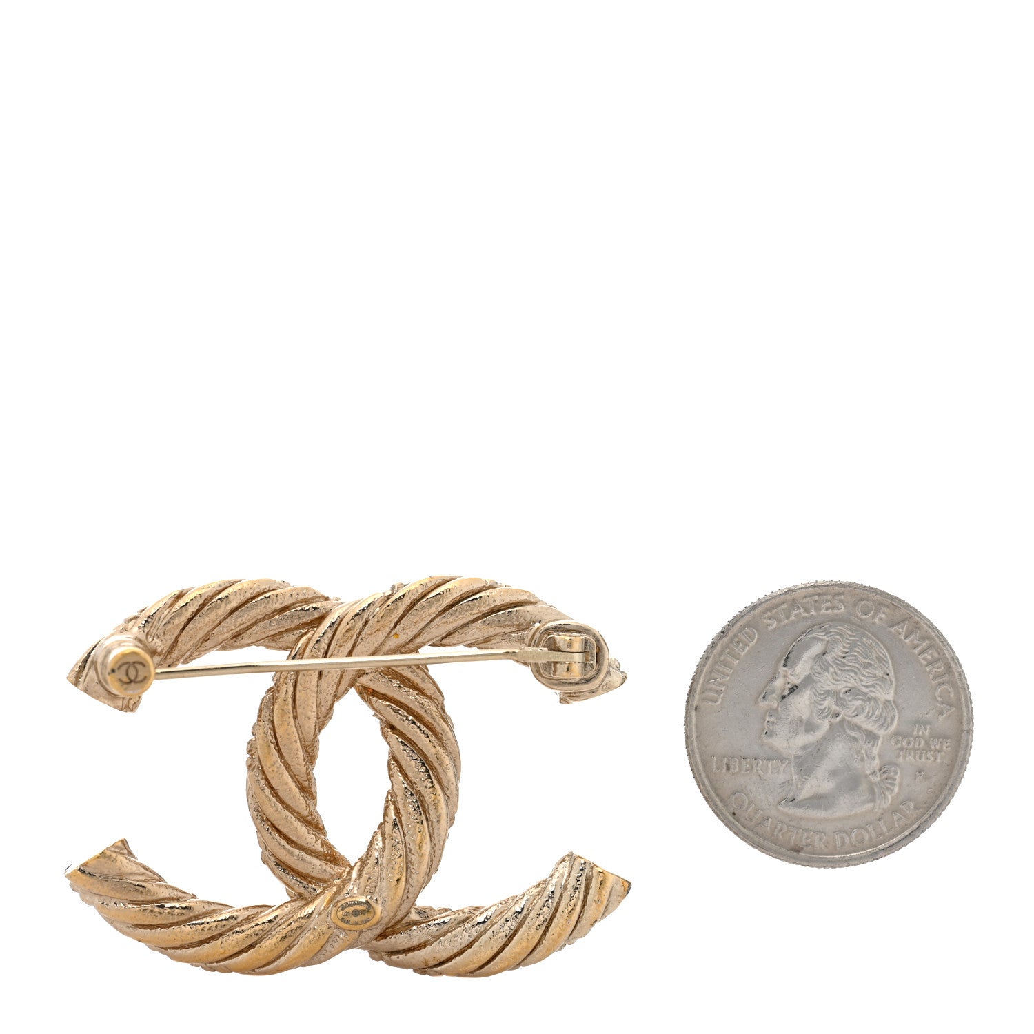 Chanel Twisted CC Brooch Light Gold 2 of 4