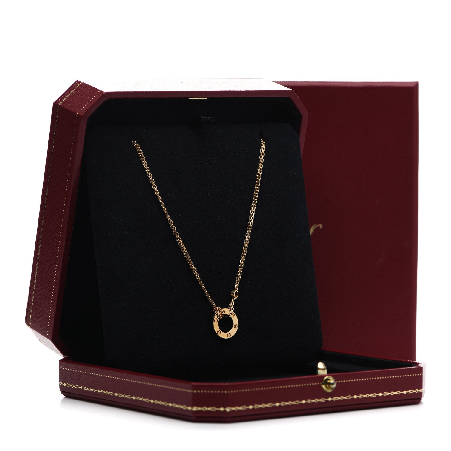 Cartier 18K Yellow Gold 2 Diamond LOVE Necklace 8 of 8