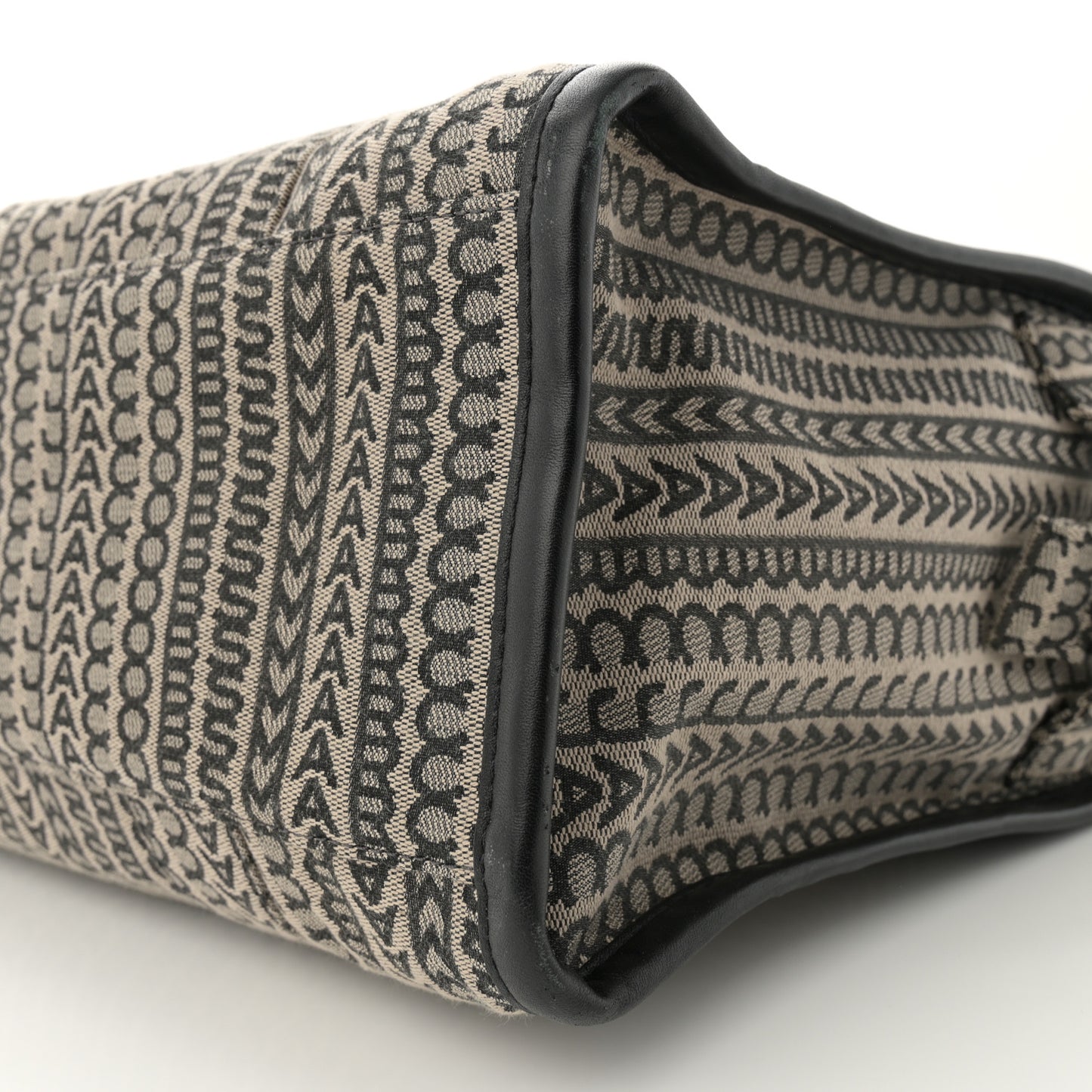 Cotton Jacquard Monogram Large The Traveler Tote Bag Beige Multicolor