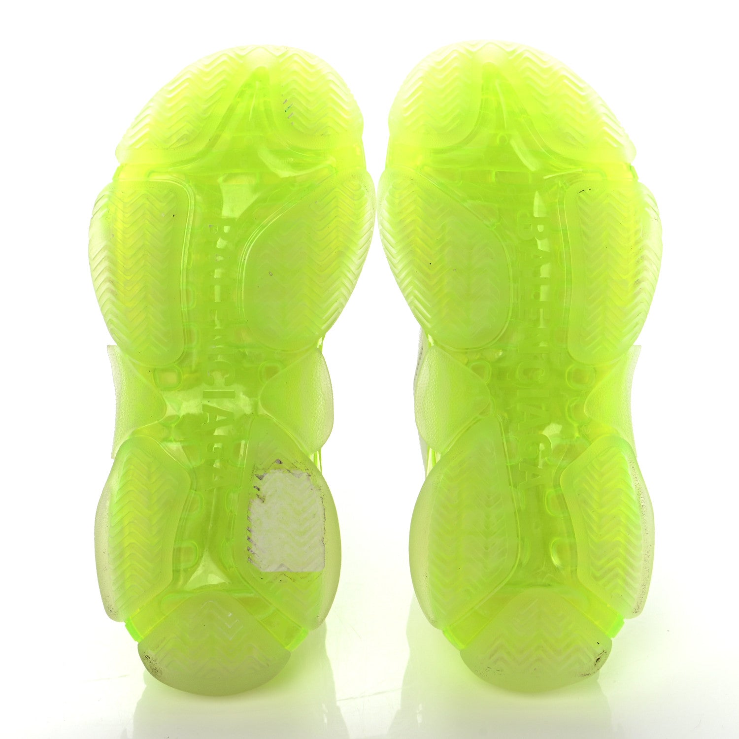 Balenciaga Fabric Mesh Clear Sole Fluo Womens Triple S Sneakers 38 White Fluo Yellow 5 of 8
