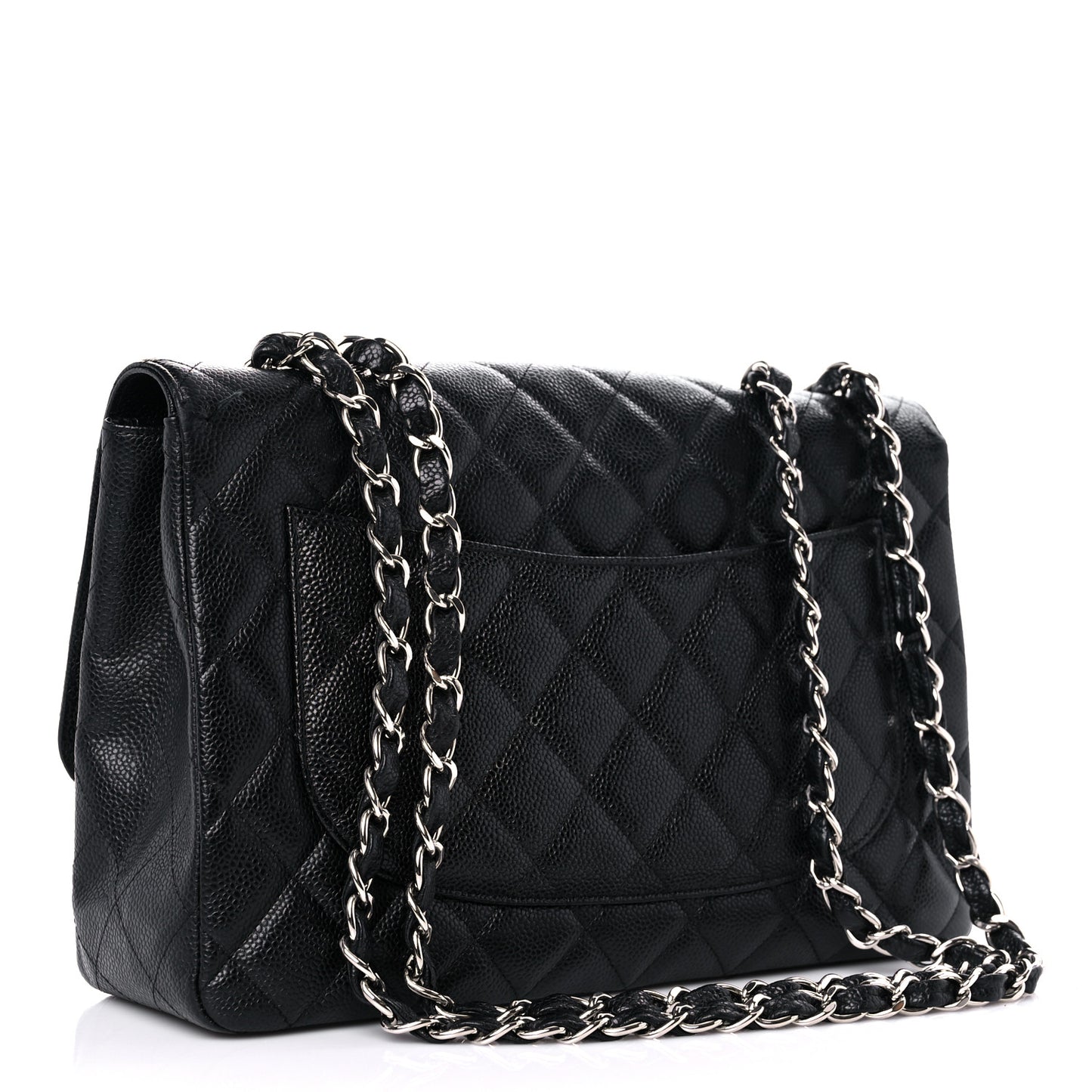 Caviar Quilted Jumbo Single Flap Black