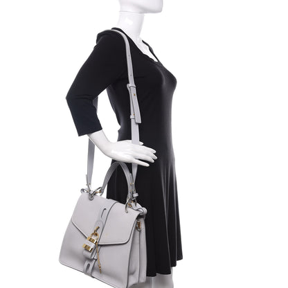 Chloe Shiny Grained Calfskin Medium Aby Day Shoulder Bag Airy Grey 2 of 10