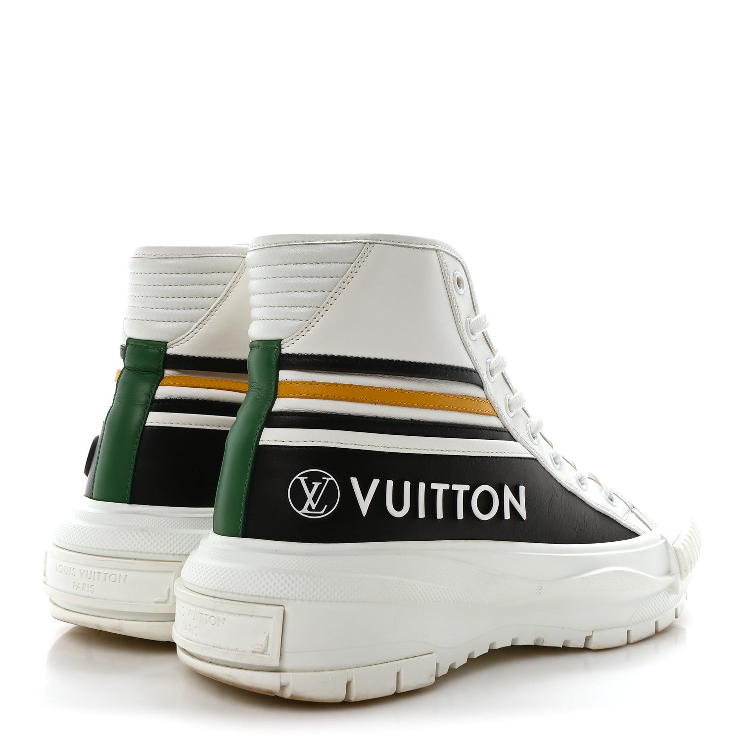 Louis Vuitton Calfskin LV Squad Sneaker Boots 39 Black White Yellow 5 of 9