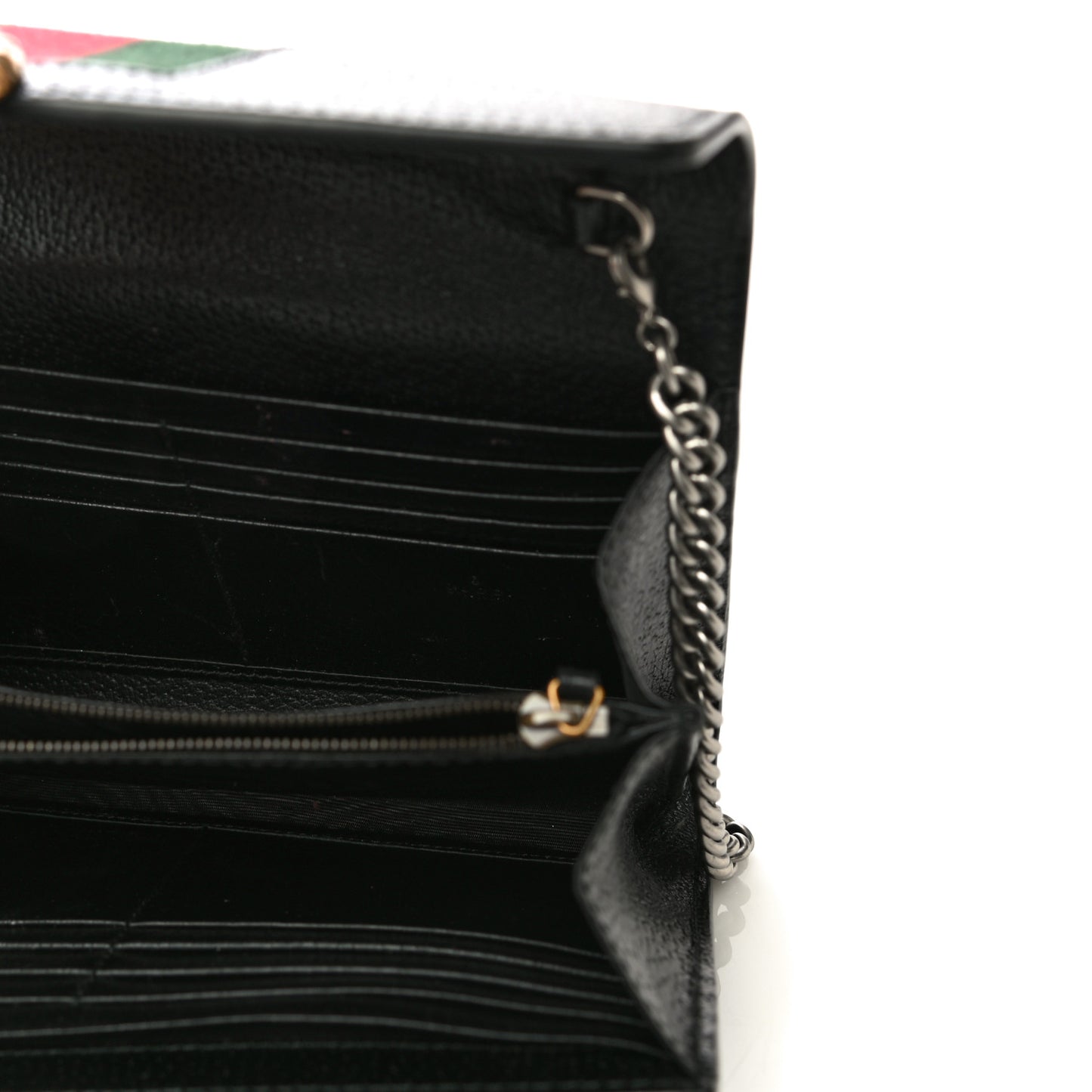 Calfskin Web Mini Dionysus Chain Wallet Black