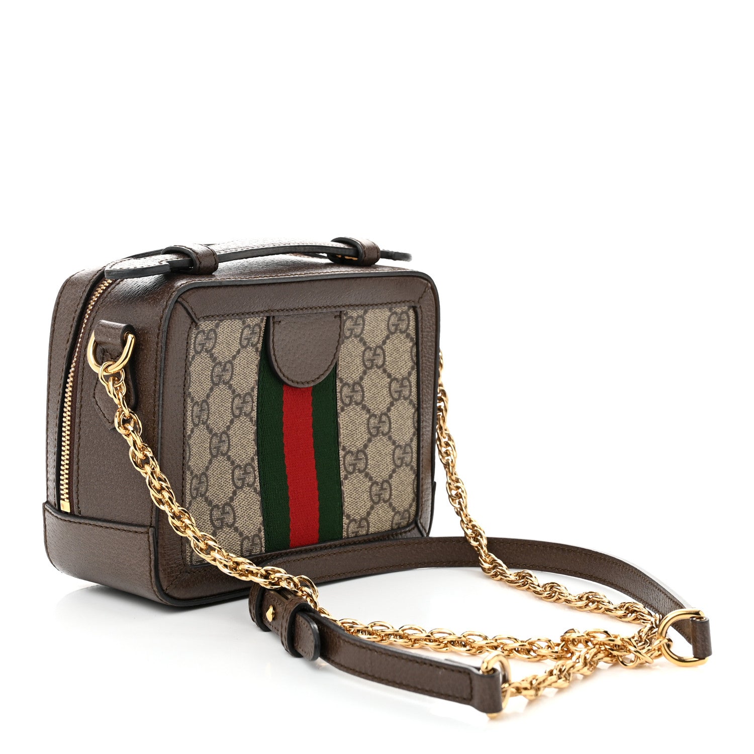 Gucci GG Supreme Monogram Mini Ophidia Top Handle Shoulder Bag Brown 3 of 11